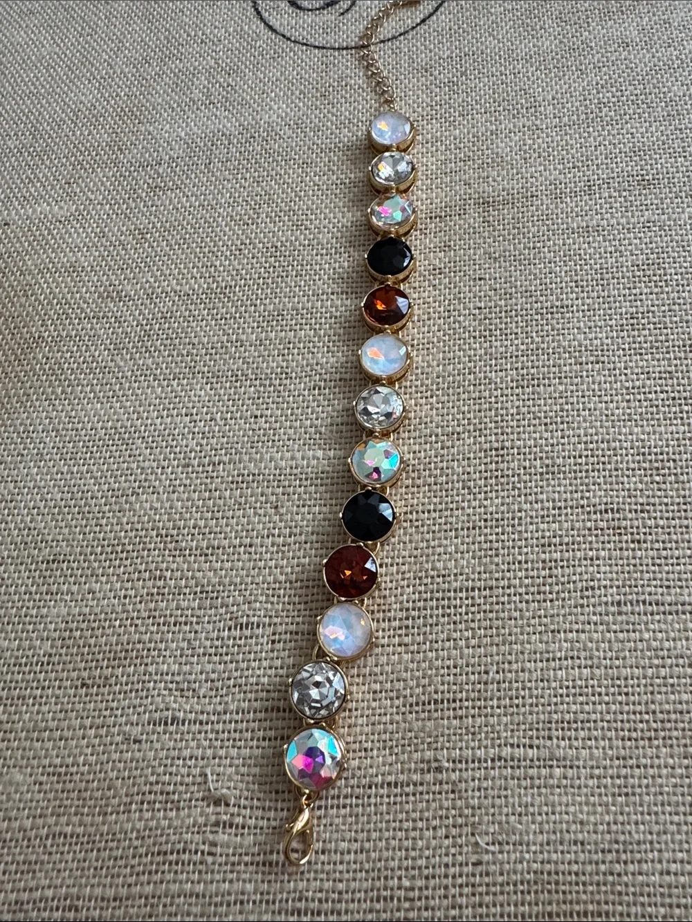 Bloom Sienna Gold Multi-Stone Women's Bracelet Opal, Clear & Amber Accents